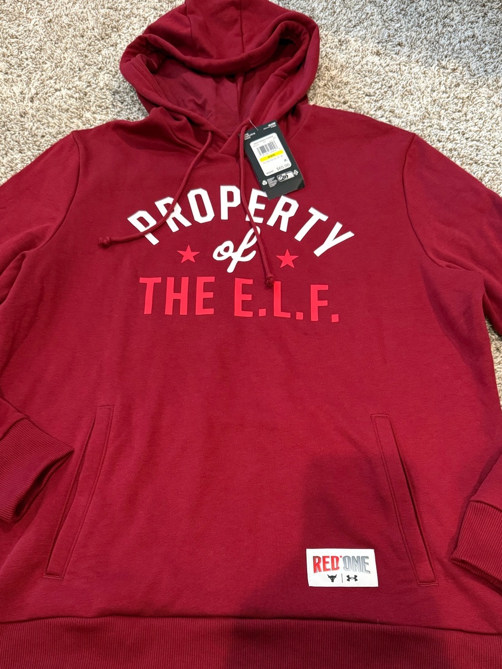 Under Armour Burgundy Red 'Property of The E.L.F.' Men's Hoodie